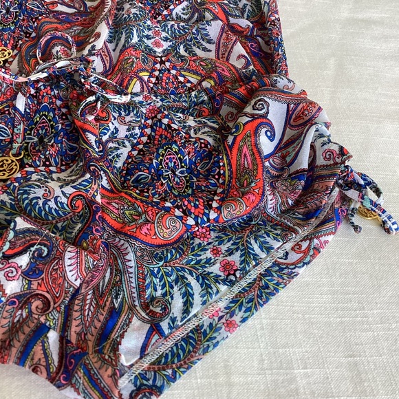 Luli Fama Rebeldia -T Back Romper Womens Size Large Paisley Mixed Print  Beach - Picture 15 of 16